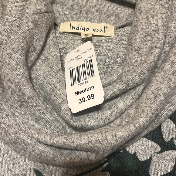 NWT Indigo Soul long sleeve tunic floral print size M - Picture 4 of 5